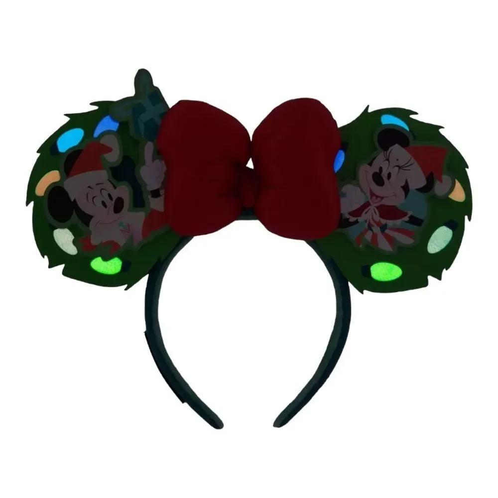 LOUNGEFLY Disney 2023 Christmas Mini Backpack & Ears Bundle Glow in Dark